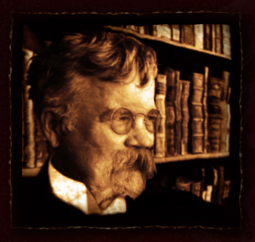 Photo of 1920's Professor inLibrary
